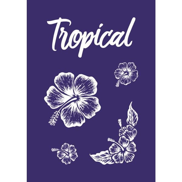 Pochoir autocollant specialtextil A5 Hibiscus + spatula