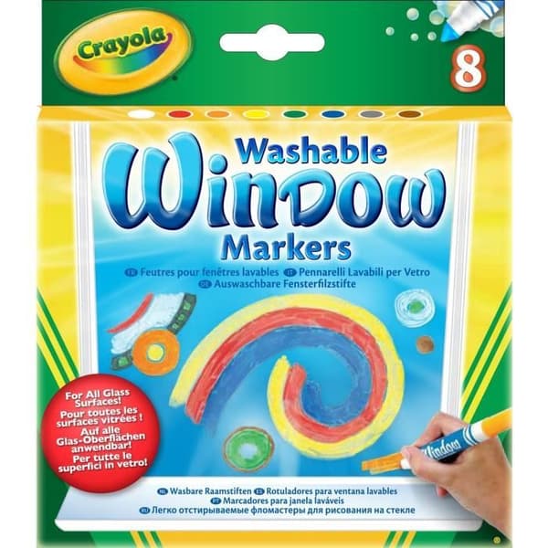 Tvättbara filtpennor för fönster - Crayola - 8 färger - Blandat - Från 3 år
