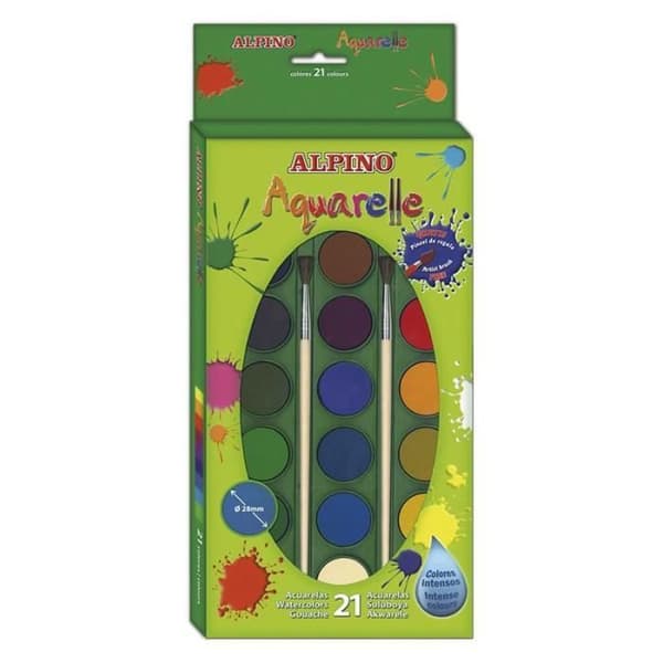 Akvarell - Alpin - Förpackning 21 - Intensiva färger - Set om 21 - 28mm