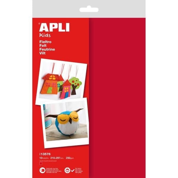 APLI Påse med 10 filtark - Röd