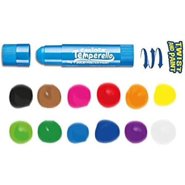 Tempera Tvättbar - CARIOCA - Temperello - 24 Stift - Assorterande Färger - Mångsidig Effekt
