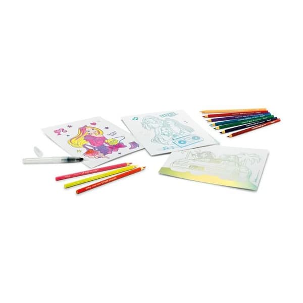 Vattenfärger för barn - Maped Creativ - Barbie - Akvarellpennor - Vattenpensel - 3 posters