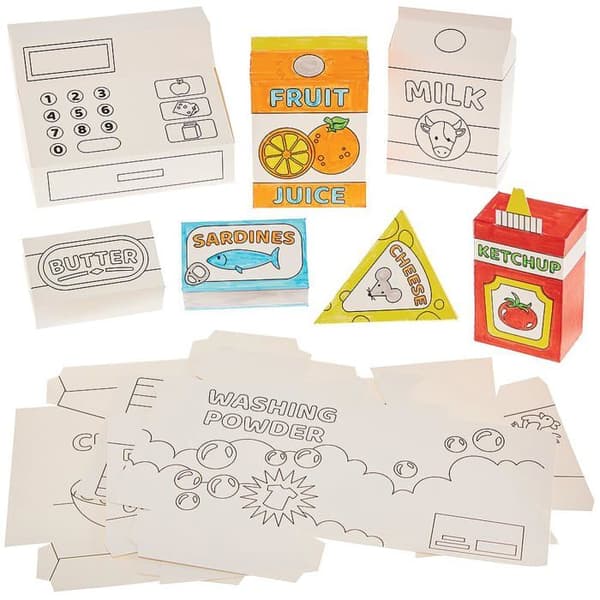 Färgläggningsspel - teckning - schablon Baker ross - FN089
