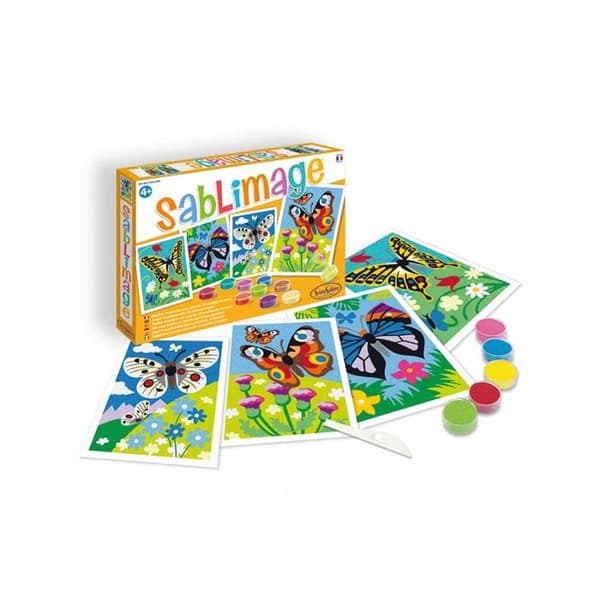 Sablimage Kit - Fjärilar - SENTOSFÄR - 4 målningar - Grönt - Blandat - Barn - Från 6 år - Flerfärgad