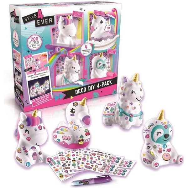 STYLE 4 EVER Mini Deco DIY - Set med 4 minifigurer för att dekorera och anpassa den glöden i mörkret! - OFG 177 - 6 år och
