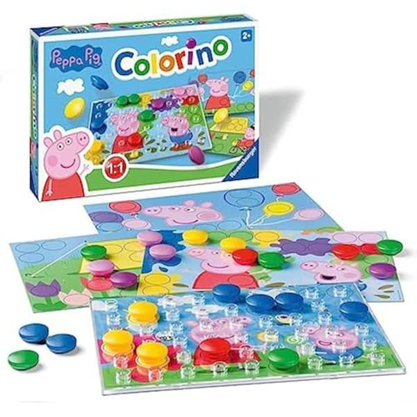 Ravensburger - Colorino - Peppa Pig - Utbildningsspel - Spel för inlärning av färger och manipulering - Motorik och kreativitet - Till
