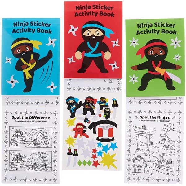 Baker ross - FX855 - Ninja aktivitetsböcker - paket med 8, barnens klisterböcker