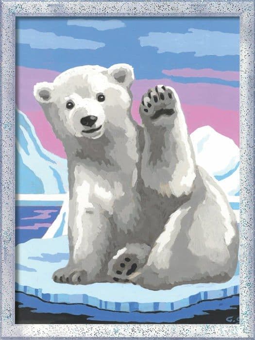 Ravensburger - 28985 - 4005555560 Paint by Numbers Game-Hallo, Little Polar Bear Children från 9 år,