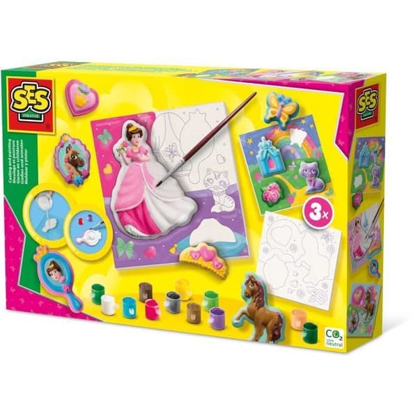 Moulage och målning - Lär dig måla princessor 3x - Kreativa hobbyer - SES CREATIVE - Skapa 3 målningar av princessor.