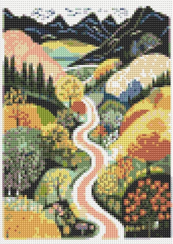 Bomclap timanttimaalaussarja - Maisemataide DIY aikuisille aloittelijoille, seinäkoriste 30x40 cm