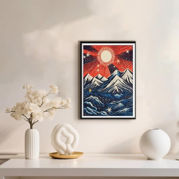Bomclap DIY Diamantmålning Landskap - Väggkonst Kit för Vuxna 30x40 cm (Hemdekoration)