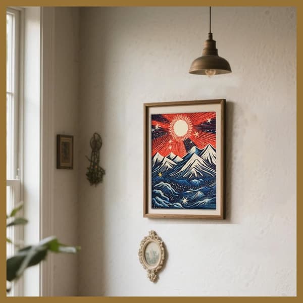 Bomclap DIY Diamantmålning Landskap - Väggkonst Kit för Vuxna 30x40 cm (Hemdekoration)