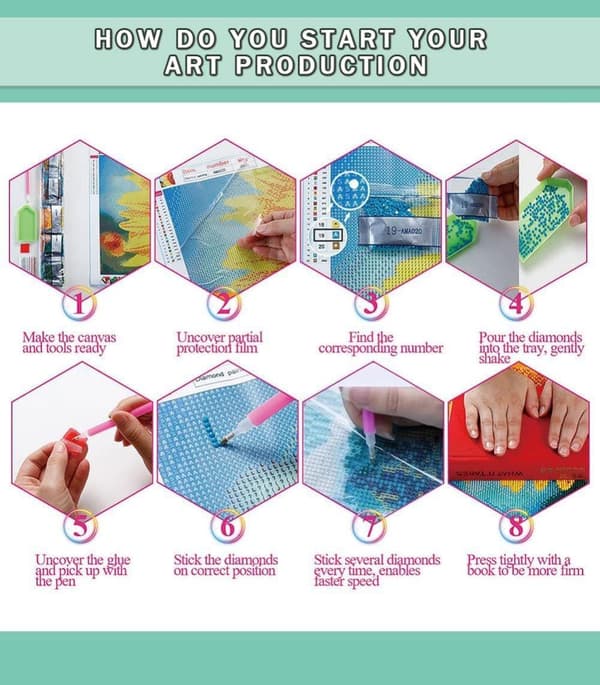 Bomclap DIY Diamantmålning Landskap - Väggkonst Kit för Vuxna 30x40 cm (Hemdekoration)