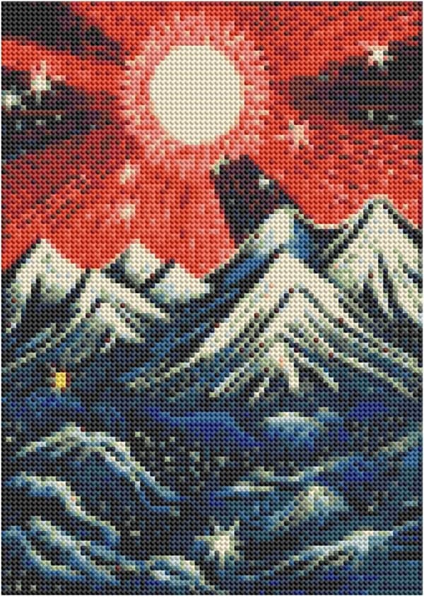 Bomclap DIY Diamantmålning Landskap - Väggkonst Kit för Vuxna 30x40 cm (Hemdekoration)