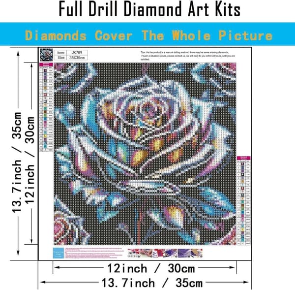 Bomclap Ros Diamantmålning - 5D blomsterkonst för nybörjare 35x35 cm