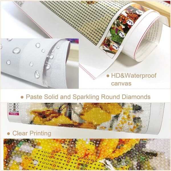 Solros Kattdiamantkonstkits för Vuxna, Diamantmålning Kits för Vuxna Beginners, DIY Full 5D Round Drill Gem Konstkits som Gave, Hemma Väggdekoration 1
