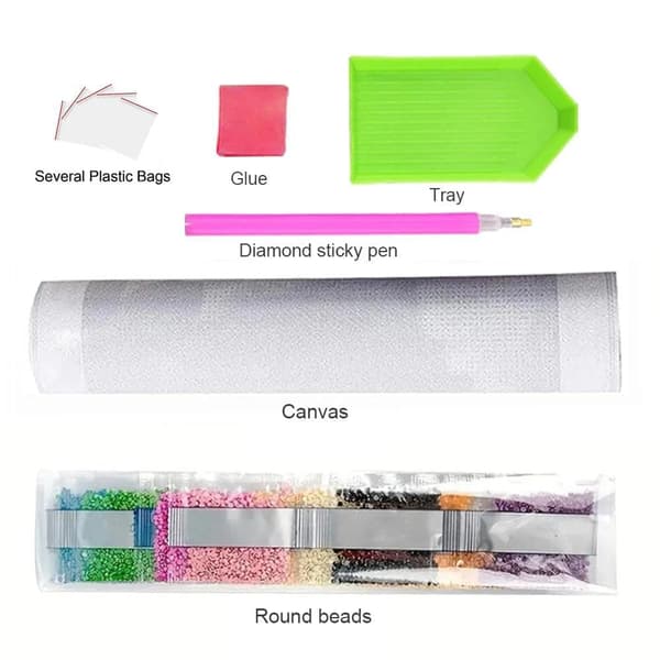 Trädgård Diamantkonstkits för Vuxna, Diamantmålning Kits för Vuxna Beginners, DIY Full 5D Round Drill Gem Konstkits som Gave, Hemma Väggdekoration 13,