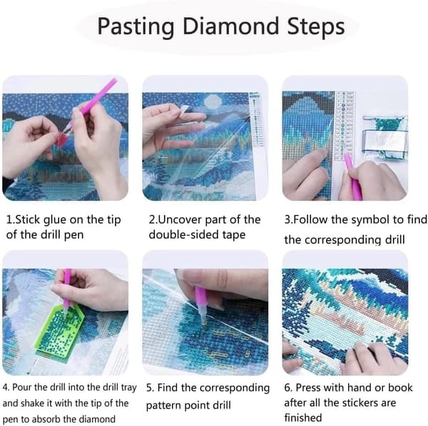 Bomclap Stjärnklar Himmel Diamantmålning - 5D DIY Konstkit för Vuxna & Nybörjare 35x35 cm (Fullt Utrustad)
