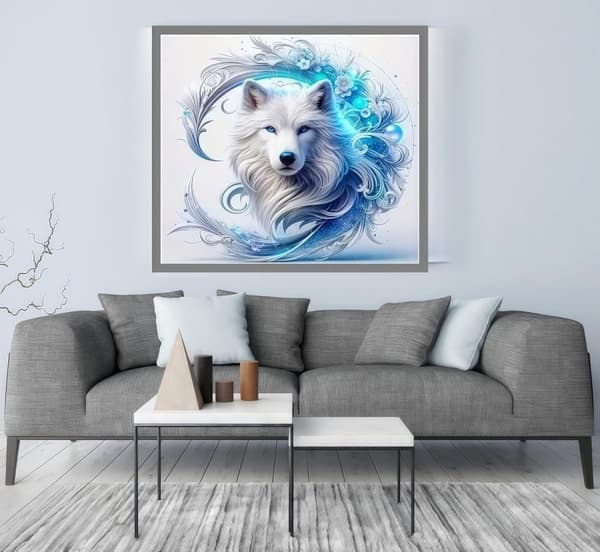 Bomclap Varg Diamantmålning - 5D Vildmarksdesign 35x35 cm (Fullt Utrustat Kit)