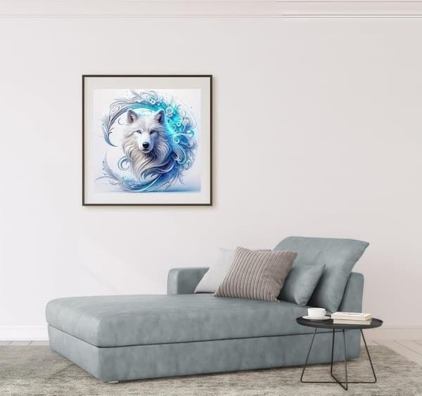 Bomclap Varg Diamantmålning - 5D Vildmarksdesign 35x35 cm (Fullt Utrustat Kit)