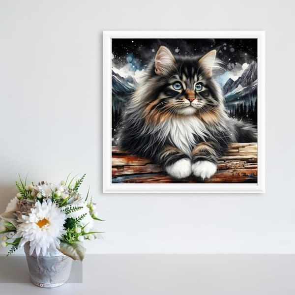 Bomclap Cat Diamond Art - 5D-kodin sisustussarja 35x35 cm (täysi pora)