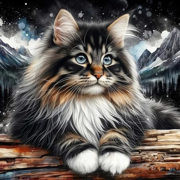 Bomclap Cat Diamond Art - 5D-kodin sisustussarja 35x35 cm (täysi pora)