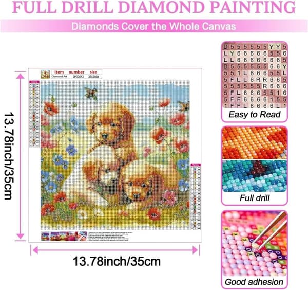 Koiran diamantti-taidekitsit aikuisille, 5D Diamantti-maalaust DIY Pikkukoira diamantti-taide, Ympyräinen Täydellinen harja Diamantit, Kodin sisustuks