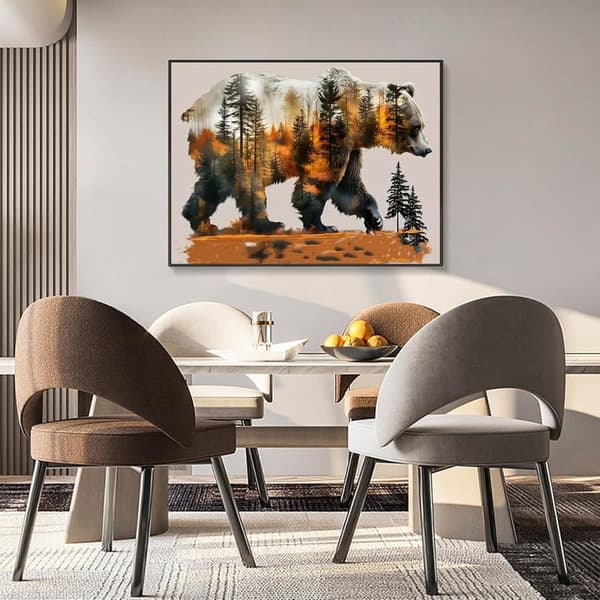 Bomclap Skogsbjörn Diamantkonst - 5D naturscen med kristaller, DIY-set 30x40 cm