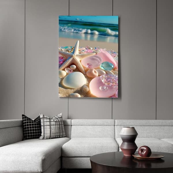 Bomclap rannikkoaihe timanttikäsityöt timanttimaalaus - 5D rantakohtaus merikivillä, DIY 30x40 cm