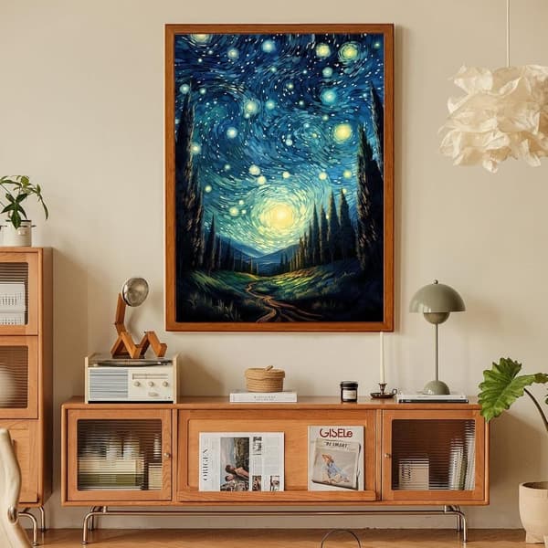 Bomclap Stjärnklar Natt Diamantmålning - 5D magisk skogsmosaik för vuxna, 35x35 cm