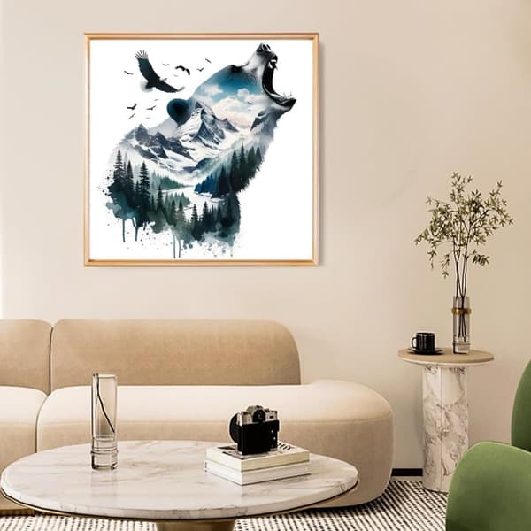Bomclap Örn & Björn Duo Diamantmålning - 5D dubbeldjurmotiv för nybörjare, 35x35 cm
