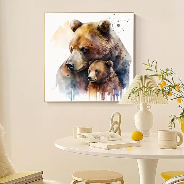 Bomclap söpö pandakarhu timanttimaalaus - 5D pyöreäreikäinen eläin seinäkoristeluun, 35x35 cm