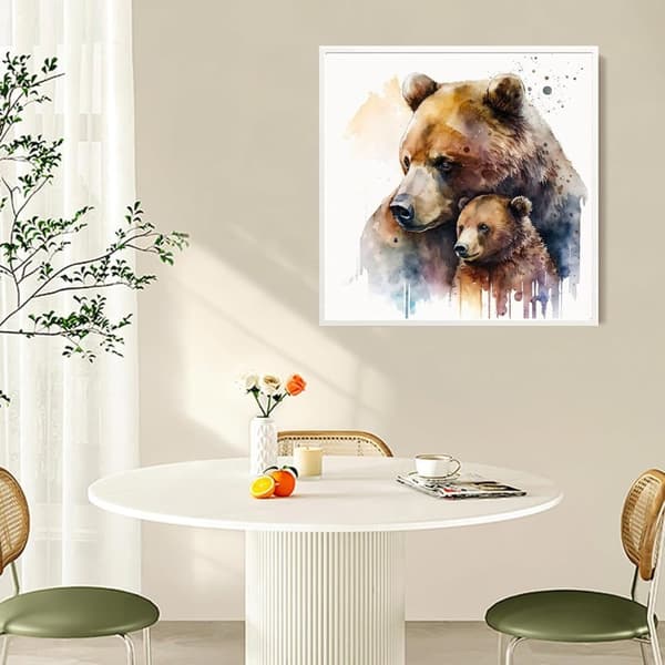 Bomclap söpö pandakarhu timanttimaalaus - 5D pyöreäreikäinen eläin seinäkoristeluun, 35x35 cm
