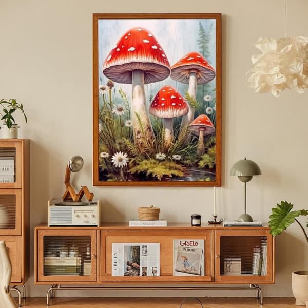 Bomclap Magiska Svamp Diamantmålning - 5D sagostil diamantpyssel, hemdekoration 30x40 cm