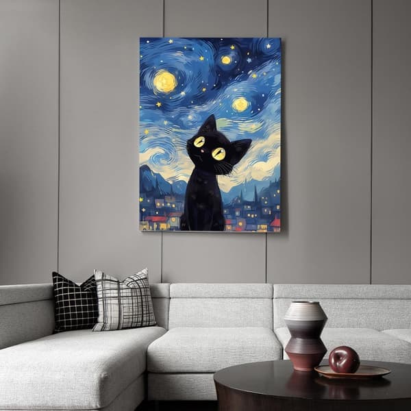 Bomclap Pawing Cat Diamond Painting - 5D Black Cat Design seinäkoristeluun, 30x40 cm