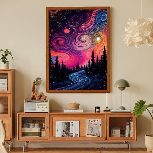 Bomclap Stjärnhimmel Diamantmosaik - 5D magisk nattscen för nybörjare, hemdekoration 30x40 cm