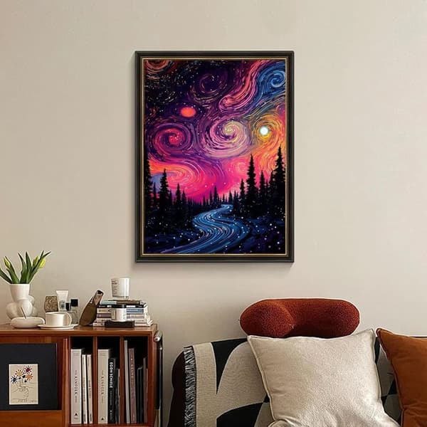 Bomclap Stjärnhimmel Diamantmosaik - 5D magisk nattscen för nybörjare, hemdekoration 30x40 cm