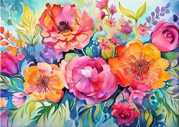 Bomclap Blomsterbukett Diamantkonst - 5D romantisk design för nybörjare, 30x40 cm