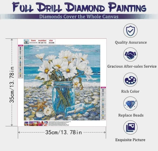 Bomclap Blomst Vase Diamant Kunst - 5D Elegant Keramisk Design, Boligindretning 35x35 cm