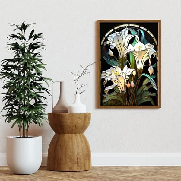 Bomclap Diamantmålning-sats för Vuxna - Blomster DIY 5D Full Drill Diamantkonst Hantverksset med Kristaller Heminredning 30x40 cm