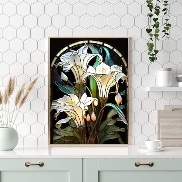 Bomclap Diamantmålning-sats för Vuxna - Blomster DIY 5D Full Drill Diamantkonst Hantverksset med Kristaller Heminredning 30x40 cm
