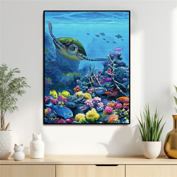 5D Diamond Painting – Undervattenmiljön DIY Pärlkonst Diamantmålning Kits för Vuxna & Nybörjare, 30x40cm, Heminredning