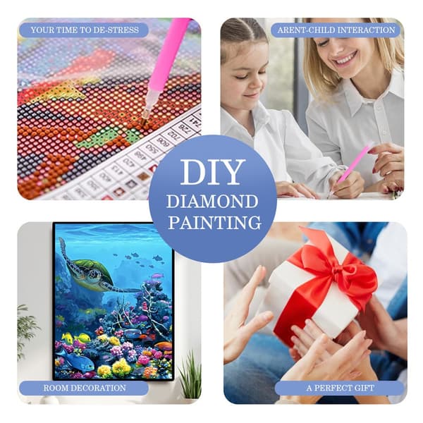 5D Diamond Painting – Undervattenmiljön DIY Pärlkonst Diamantmålning Kits för Vuxna & Nybörjare, 30x40cm, Heminredning