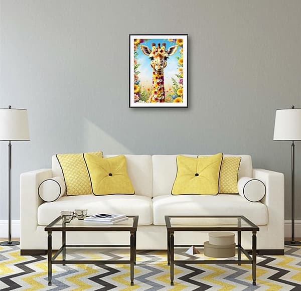 Bomclap Safari Giraff Diamantmålning - 5D höjdjursdesign för nybörjare, diamantkonst 30x40 cm
