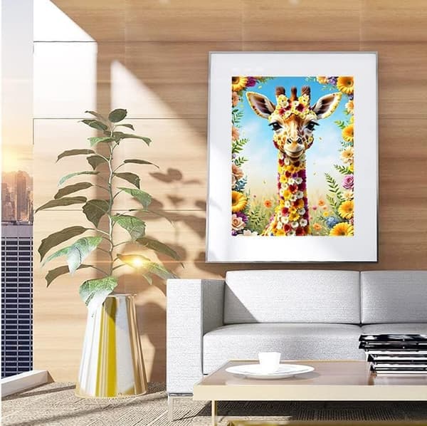 Bomclap Safari Giraff Diamantmålning - 5D höjdjursdesign för nybörjare, diamantkonst 30x40 cm