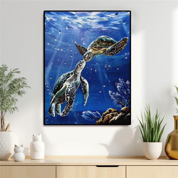 5D Diamantmaleri – Undervandsfølelse af skildpadder DIY perlebesatte diamantmalerisæt til voksne og begyndere, 30x40cm
