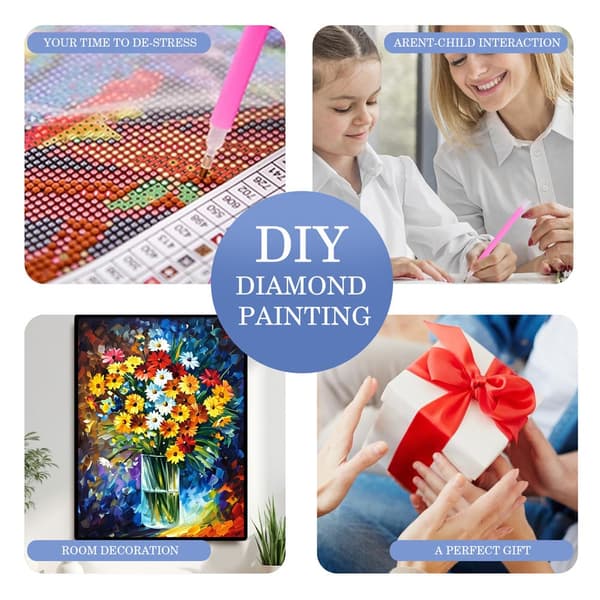 5D Diamond Painting – Färgrik Blomsterbouquet DIY Pärlkonst för Vuxna & Nybörjare, 30x40cm, Heminredning