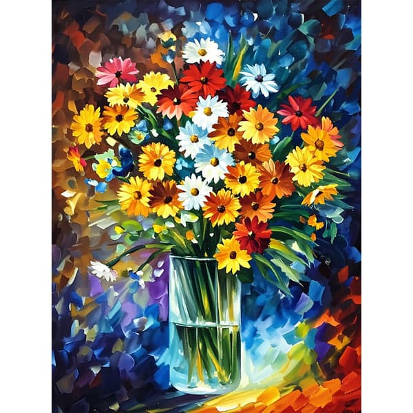 5D Diamond Painting – Färgrik Blomsterbouquet DIY Pärlkonst för Vuxna & Nybörjare, 30x40cm, Heminredning