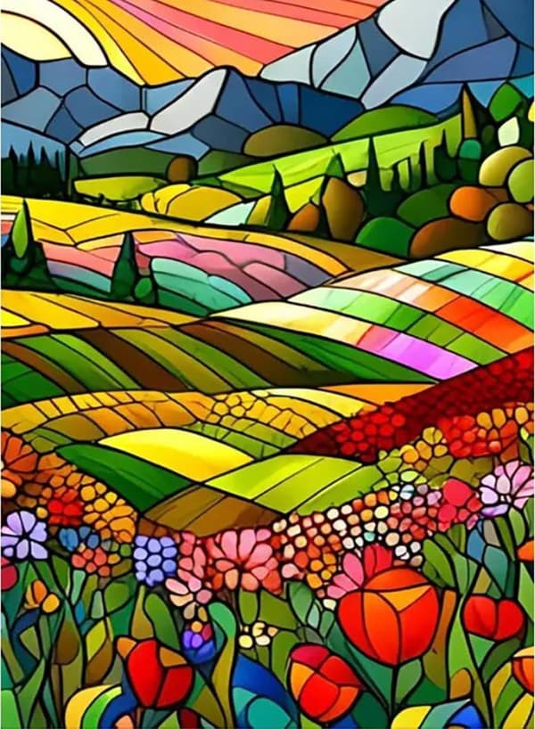 Bomclap Kevätkukat Timanttikäsityöt Timanttimaalaus - 5D kausisuunnittelu, kodinsisustus 30x40 cm