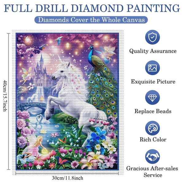 5D Diamond Painting – Magisk Mytenvärld DIY Pärlkonst för Vuxna & Nybörjare, 30x40cm, Heminredning